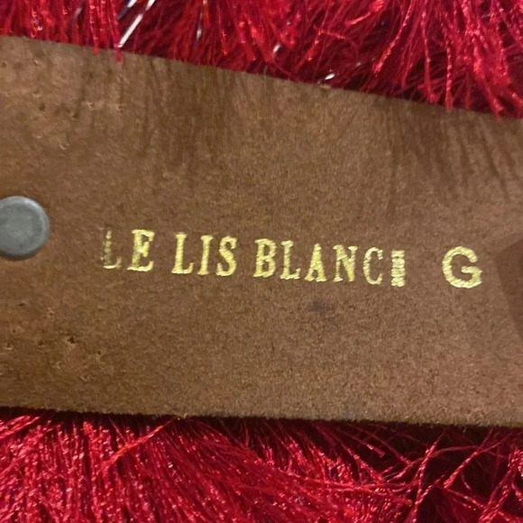 Le lis Blanco leather belt size G , length 43”
Width 1.75” main image 5
